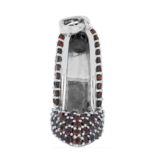 BUY NATURAL GARNET GEMSTONE SHOE PENDANT IN 925 STERLING SILVER